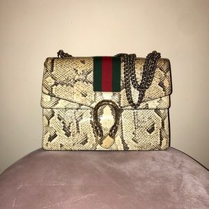 GUCCI Dionysus beige python bag medium
